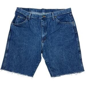 Wrangler Dad Jean Shorts Mens 40" (40x9.75) Cutoffs Denim Jorts Dark Wash Cotton